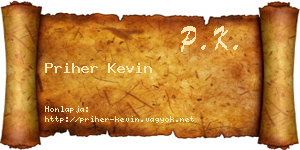 Priher Kevin névjegykártya